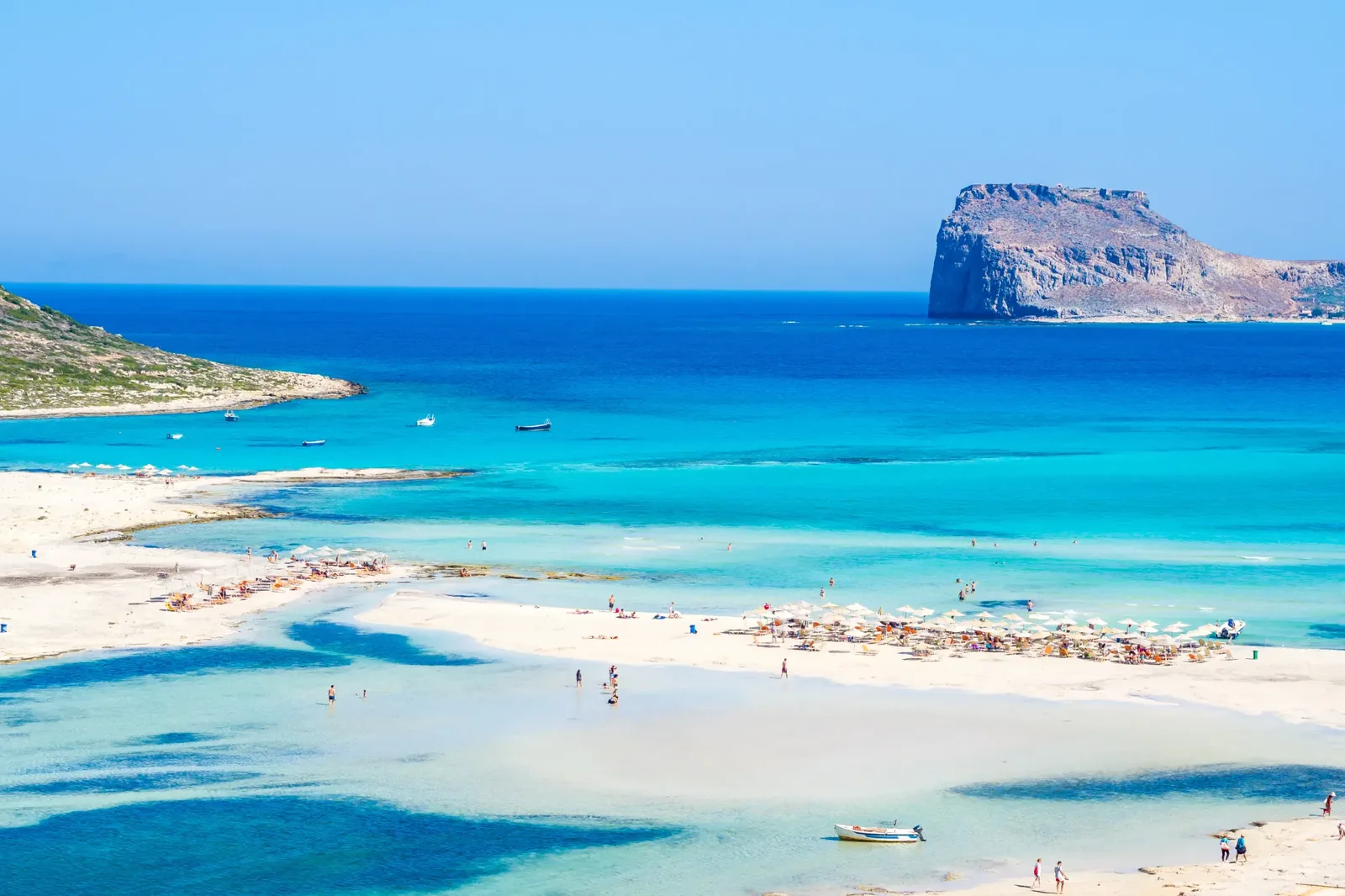 Turquoise lagoon and beach in Crete