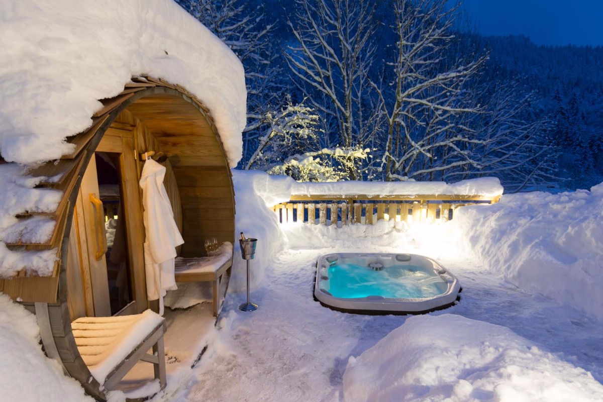 Chalet by the slope at the ski resorts, in France