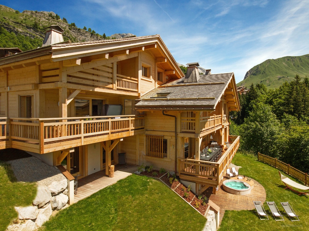 Chalet in the mountains at the ski resorts, in France