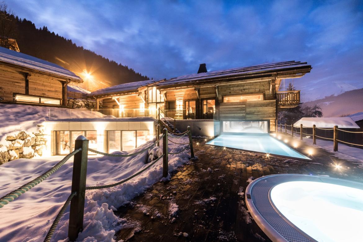 Chalet in the mountains at the ski resorts, in France