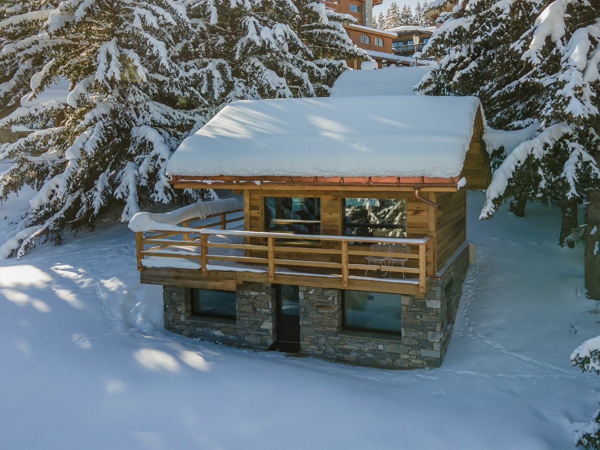 Chalet by the slope at the ski resorts, in France