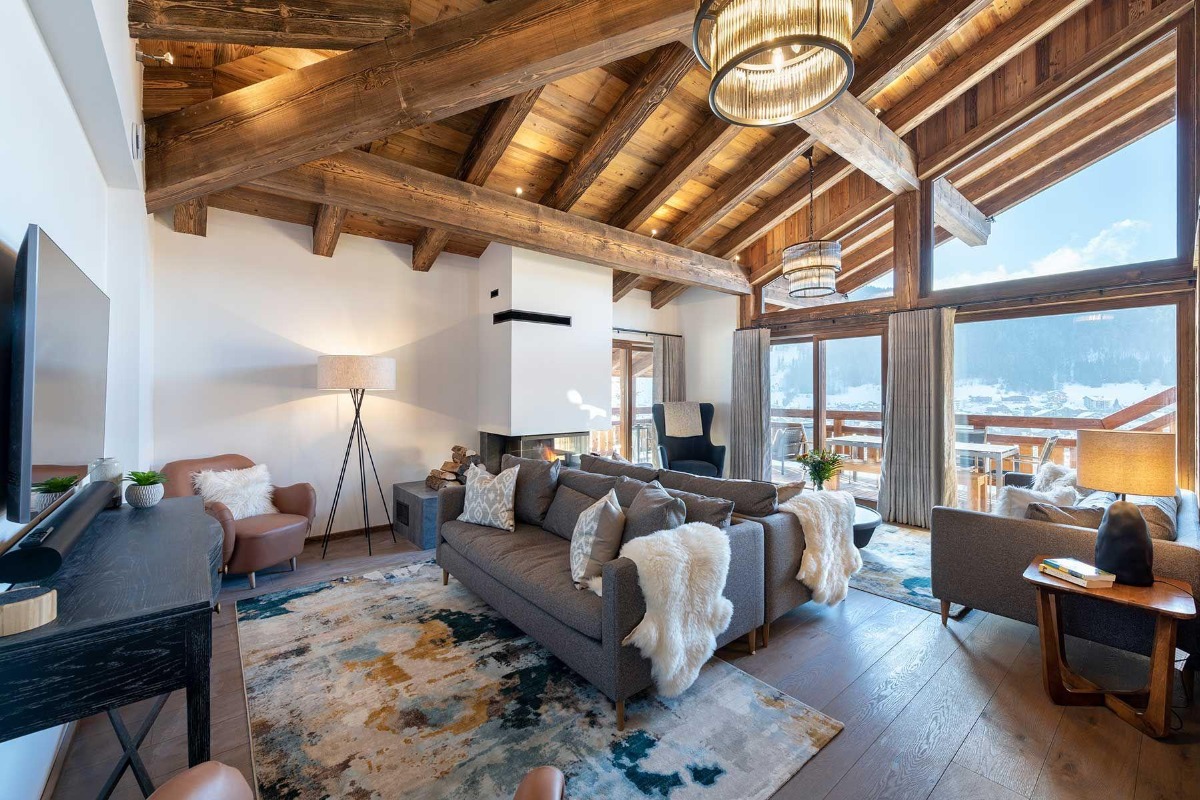 Chalet by the slope at the ski resorts, in France