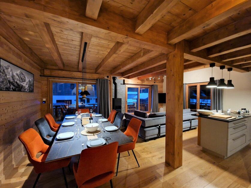 Chalet by the slope at the ski resorts, in France