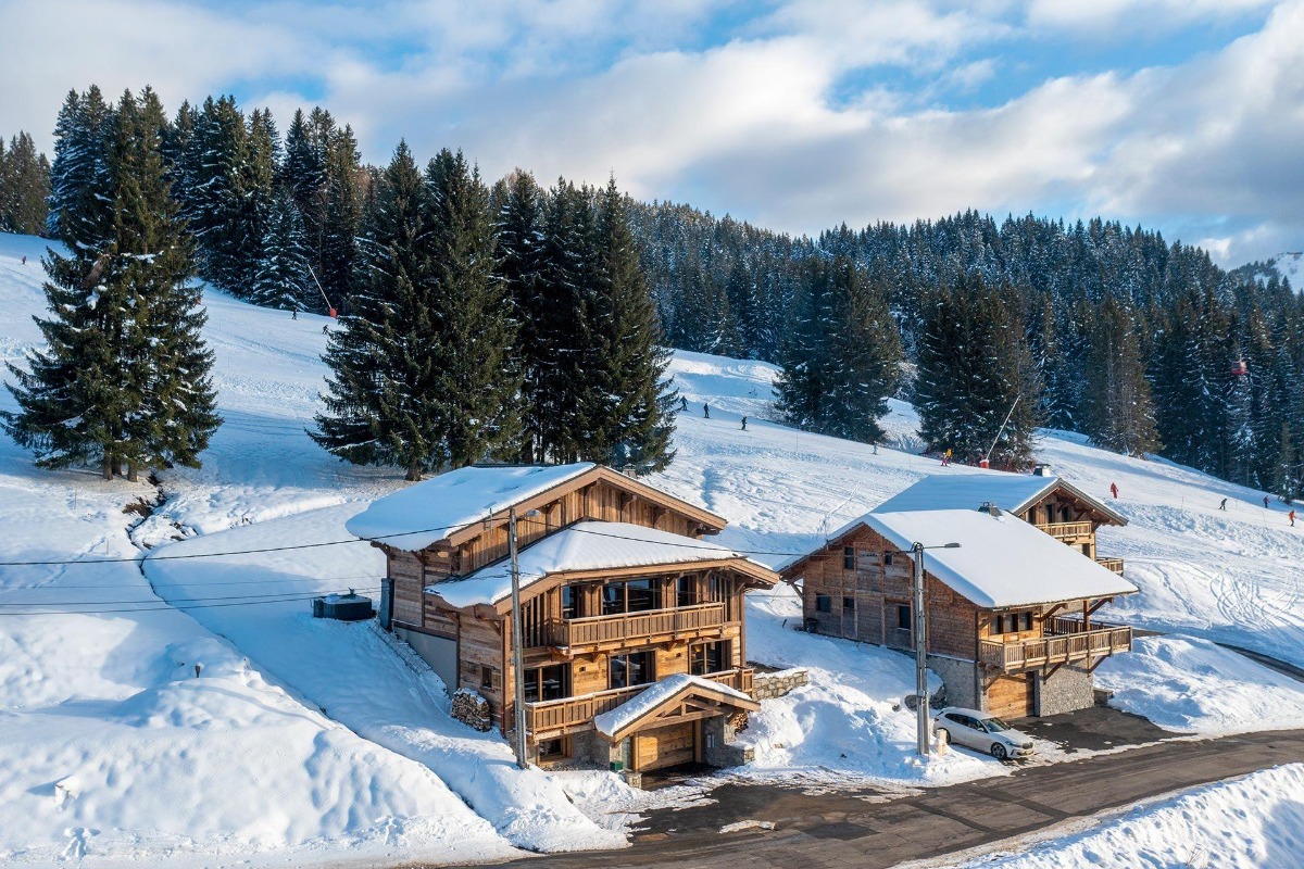 Chalet by the slope at the ski resorts, in France