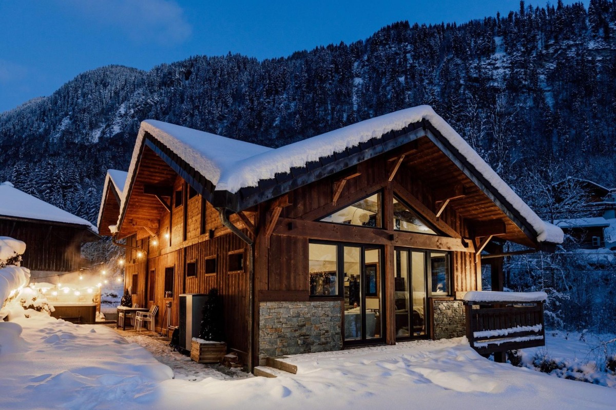 Chalet by the slope at the ski resorts, in France