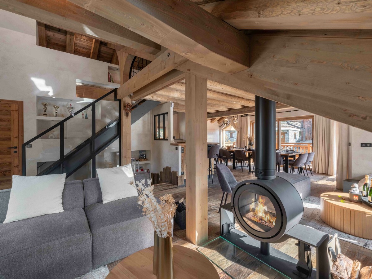 Chalet by the slope at the ski resorts, in France